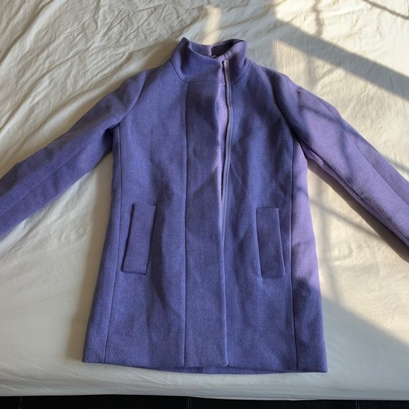 J.Crew Factory Hyacinth Lilac Purple City Cocoon Coat Size 00 - Picture 2 of 10